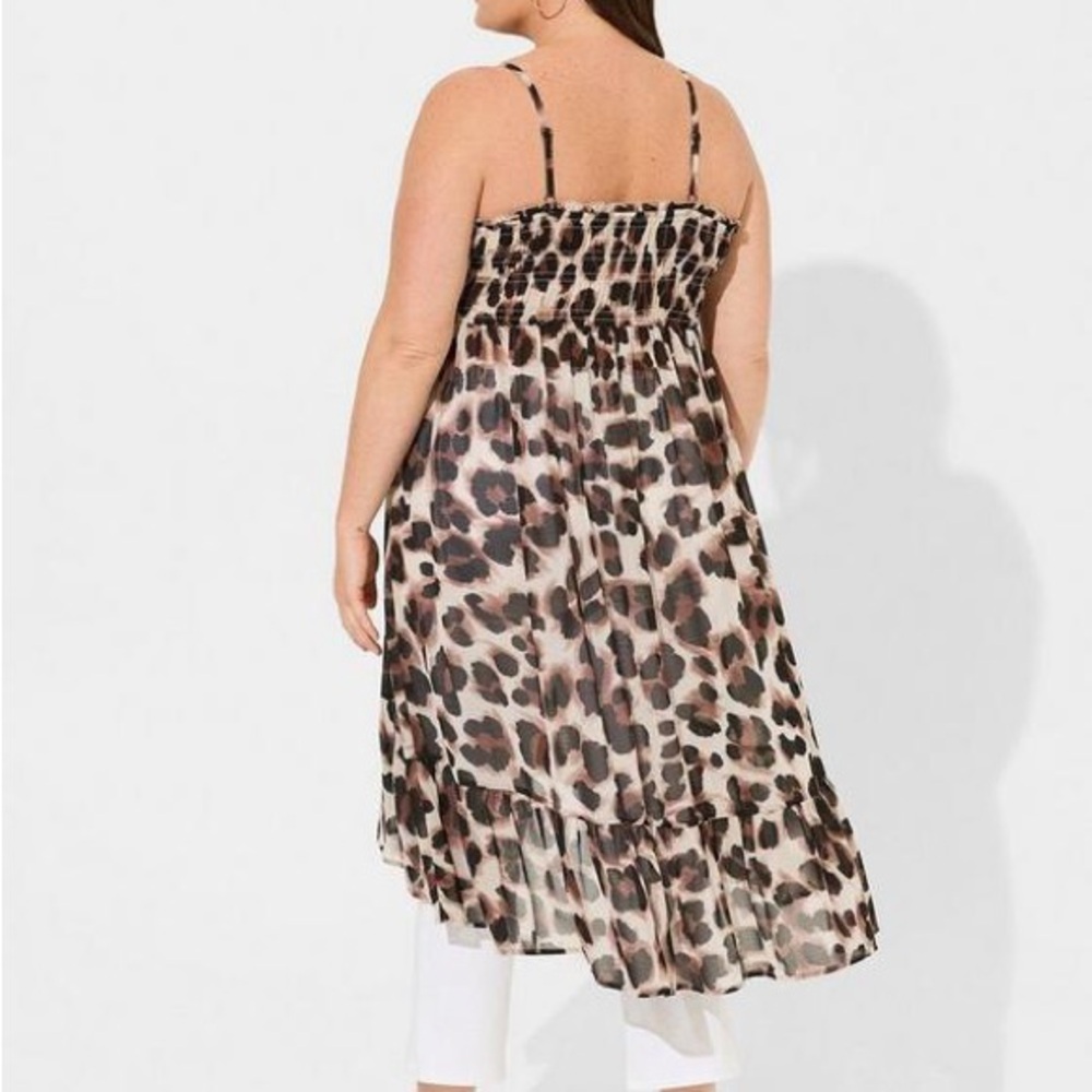 Torrid Chiffon Button Up Leopard Print Sleeveless… - image 2